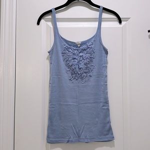 J Crew periwinkle blue floral accent tank